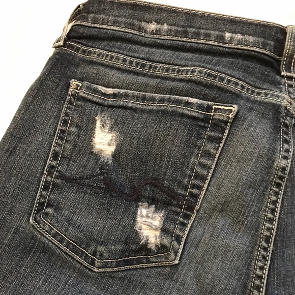 7FAM midi distressed rolled cuff denim shorts - Picture 7 of 11